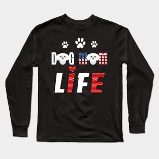 Westie Mom Life Patriotic America 4Th Of July Long Sleeve T-Shirt